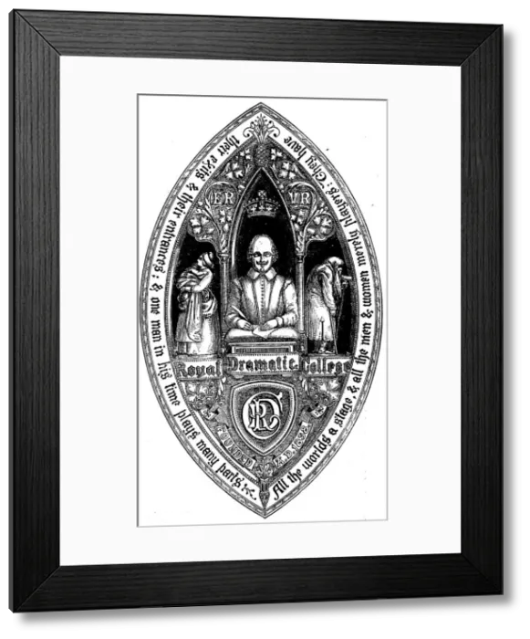 Framed Print : Great Seal for the Royal Dramatic College, 1858. Creator: Unknown Framed Print : Great Seal for the Royal Dramatic College, 1858. Creator: Unknown