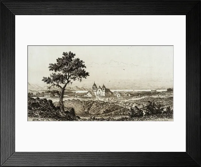 Framed Print : San Carlos de Monterey, published in 1883. Creator: Henry Chapman Ford Framed Print : San Carlos de Monterey, published in 1883. Creator: Henry Chapman Ford