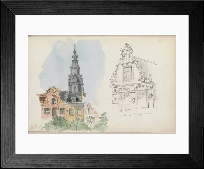 Framed Print : Tower of the Zuiderkerk in Amsterdam, building near the Grote Kerk in Alkmaar, 1865. Creator: Isaac Gosschalk Framed Print : Tower of the Zuiderkerk in Amsterdam, building near the Grote Kerk in Alkmaar, 1865. Creator: Isaac Gosschalk