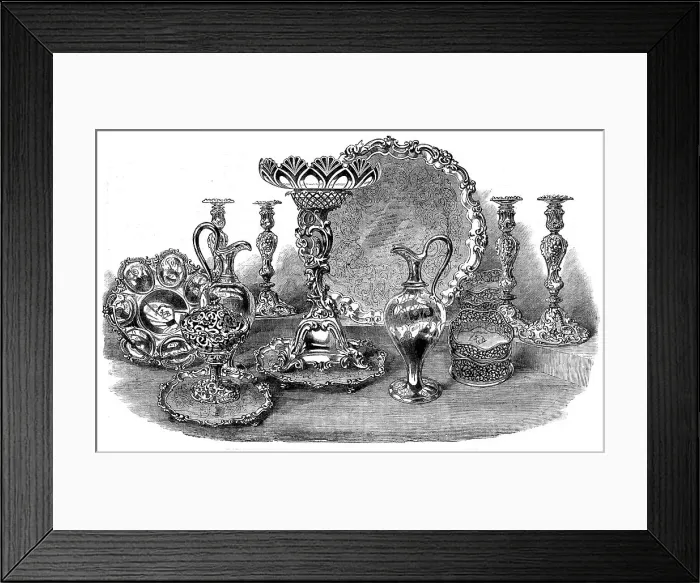Framed Print : Plate for presentation to Mr. Capreol [?] by his Fellow Citizens of Toronto, Canada West, 1858. Creator: Unknown