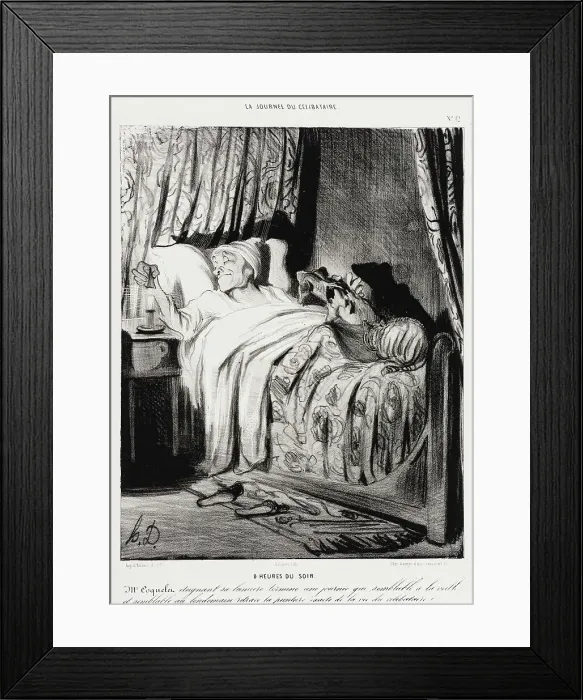 Framed Print : 9 heures du soir, 1839. Creator: Honore Daumier Framed Print : 9 heures du soir, 1839. Creator: Honore Daumier