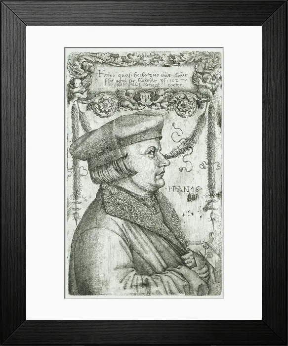 Framed Print : Dr. Jacob Paul Scheck, 16th century. Creator: Hieronymus Hopfer Framed Print : Dr. Jacob Paul Scheck, 16th century. Creator: Hieronymus Hopfer