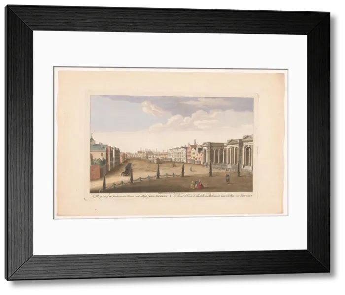 Framed Print : View of the House of Parliament on College Green Square in Dublin, 1753. Creators: Fabr. Parr, James Mason Framed Print : View of the House of Parliament on College Green Square in Dublin, 1753. Creators: Fabr. Parr, James Mason