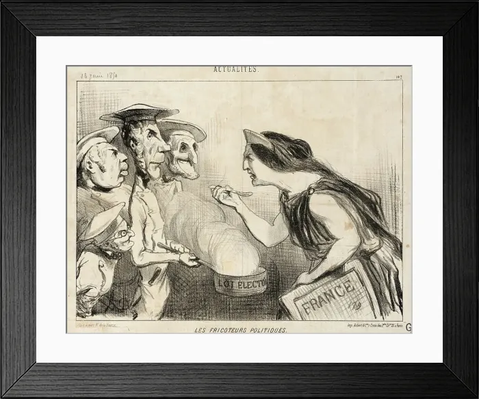 Framed Print : Les Fricoteurs Politiques, 13 June 1850. Creator: Honore Daumier Framed Print : Les Fricoteurs Politiques, 13 June 1850. Creator: Honore Daumier