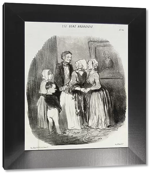 Au nouvel an, visite obligée à la tante Rabourdin, 1847. Creator: Honore Daumier