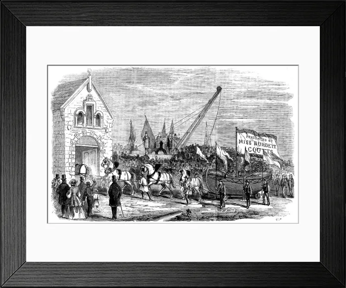 Framed Print : Inauguration of a Life-boat and Life Boat House at Sunderland, 1858. Creator: Unknown Framed Print : Inauguration of a Life-boat and Life Boat House at Sunderland, 1858. Creator: Unknown