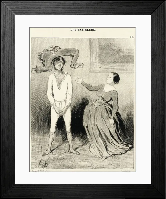 Framed Print : Une femme comme moi...remettre un bouton?... 1844. Creator: Honore Daumier Framed Print : Une femme comme moi...remettre un bouton?... 1844. Creator: Honore Daumier