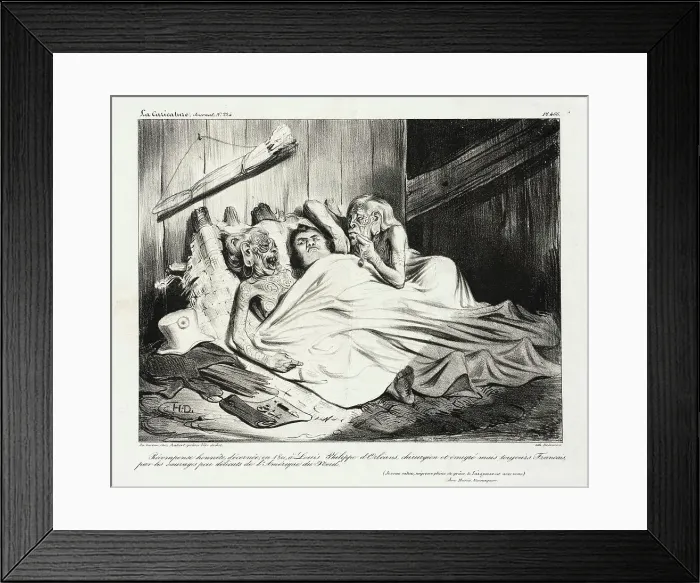 Framed Print : Récompense honnête, décernée...à Louis-Philippe, 1835. Creator: Honore Daumier Framed Print : Récompense honnête, décernée...à Louis-Philippe, 1835. Creator: Honore Daumier