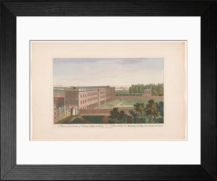 Framed Print : View of the Trinity College Library in Dublin, 1753. Creators: Fabr. Parr, James Mason Framed Print : View of the Trinity College Library in Dublin, 1753. Creators: Fabr. Parr, James Mason