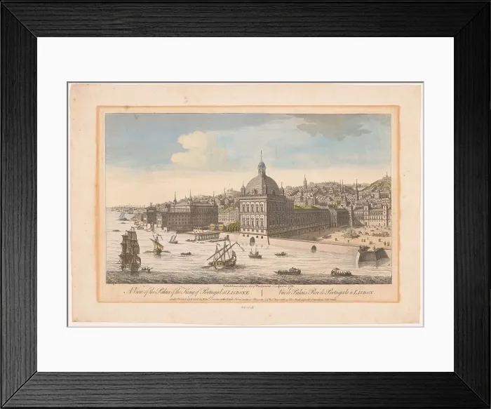 Framed Print : View of the Royal Palace in Lisbon, 1752. Creator: Anon