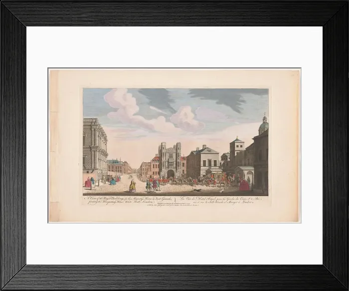 Framed Print : View of the Banqueting House and Horse Guards Building in London, 1753. Creator: Unknown Framed Print : View of the Banqueting House and Horse Guards Building in London, 1753. Creator: Unknown
