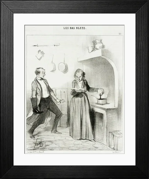 Framed Print : Allons bon!...la v'là qui...verse du cirage dans mon chocolat!... 1844. Creator: Honore Daumier Framed Print : Allons bon!...la v'là qui...verse du cirage dans mon chocolat!... 1844. Creator: Honore Daumier