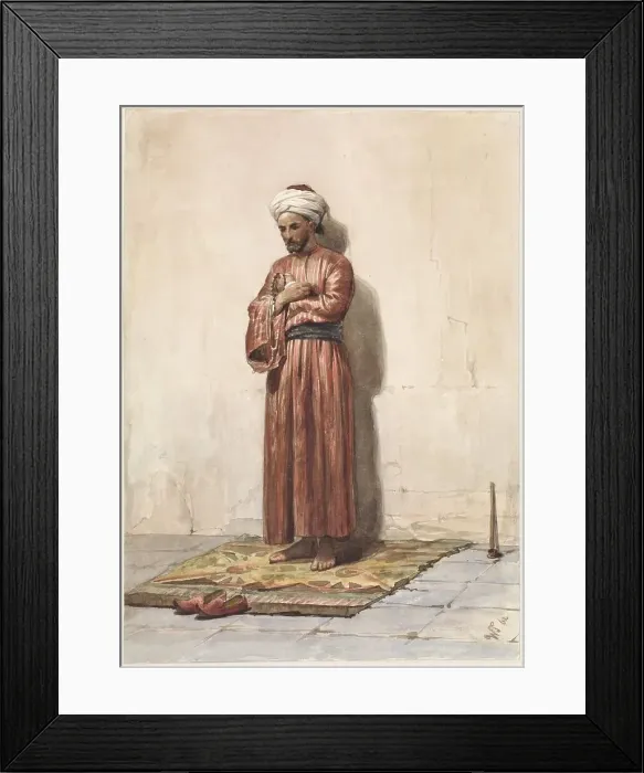 Framed Print : Standing Egyptian with prayer wreath, 1862. Creator: Willem de Famars Testas Framed Print : Standing Egyptian with prayer wreath, 1862. Creator: Willem de Famars Testas