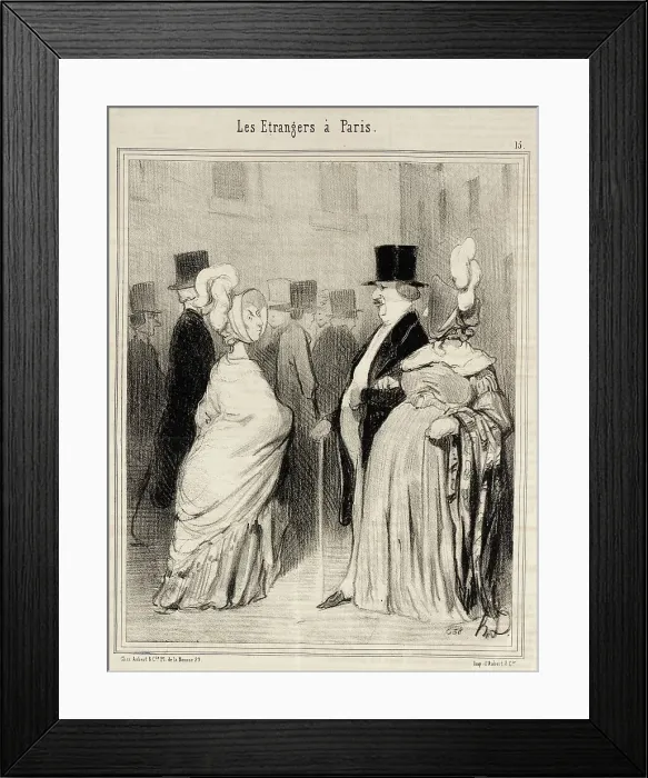 Framed Print : Les Étrangers dévisagés par eux-mêmes, 1844. Creator: Honore Daumier Framed Print : Les Étrangers dévisagés par eux-mêmes, 1844. Creator: Honore Daumier