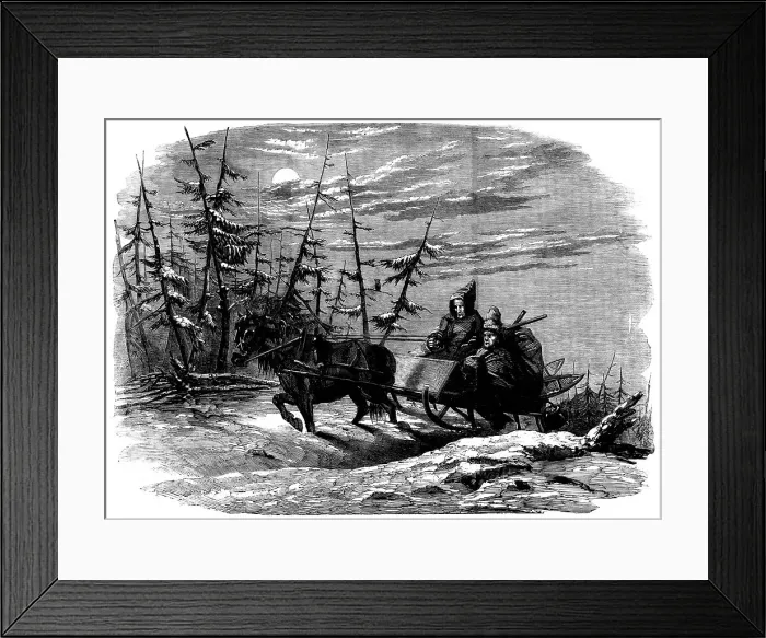 Framed Print : Moose-hunting in Canada - en route for the Hunting Ground, 1858. Creator: Unknown Framed Print : Moose-hunting in Canada - en route for the Hunting Ground, 1858. Creator: Unknown