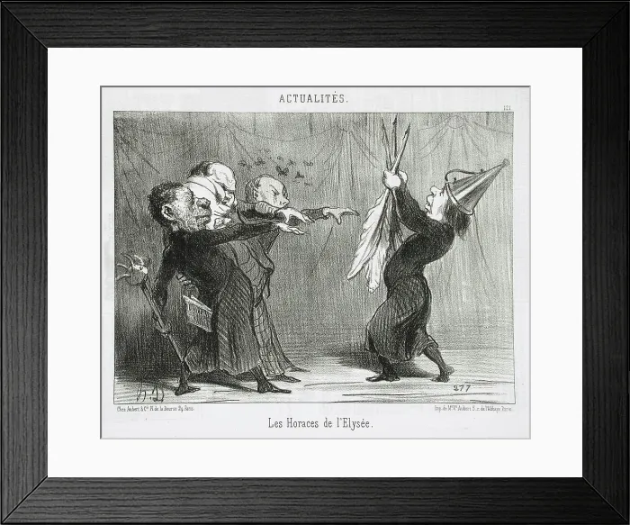 Framed Print : Les Horaces de l'Elysée, 1851. Creator: Honore Daumier Framed Print : Les Horaces de l'Elysée, 1851. Creator: Honore Daumier