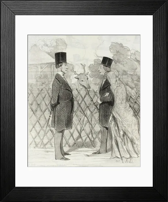Framed Print : Madame Cabassol se promène... 1845. Creator: Honore Daumier Framed Print : Madame Cabassol se promène... 1845. Creator: Honore Daumier