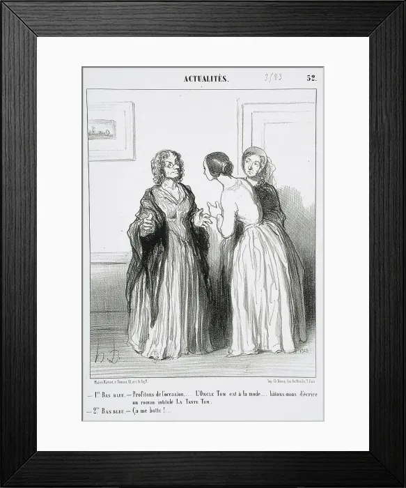 Framed Print : 1er Bas bleu - Profitons de l'occasion. L'oncle Tom est à la mode... 1852. Creator: Honore Daumier Framed Print : 1er Bas bleu - Profitons de l'occasion. L'oncle Tom est à la mode... 1852. Creator: Honore Daumier