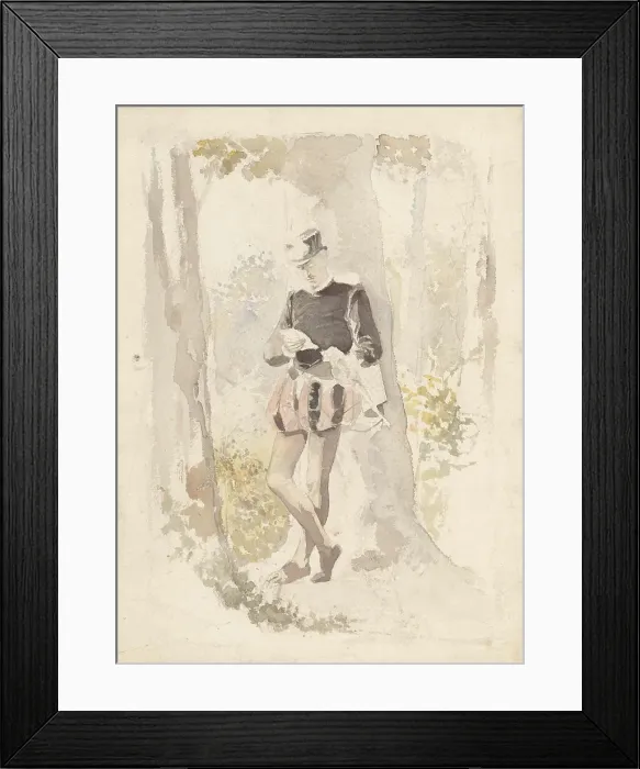 Framed Print : Standing young man reading a letter, 1854-1914. Creator: Albert Neuhuys Framed Print : Standing young man reading a letter, 1854-1914. Creator: Albert Neuhuys