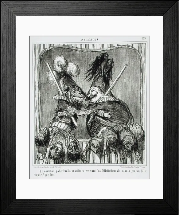 Framed Print : Le Nouveau polichinelle napolitain.. 1855. Creator: Honore Daumier Framed Print : Le Nouveau polichinelle napolitain.. 1855. Creator: Honore Daumier