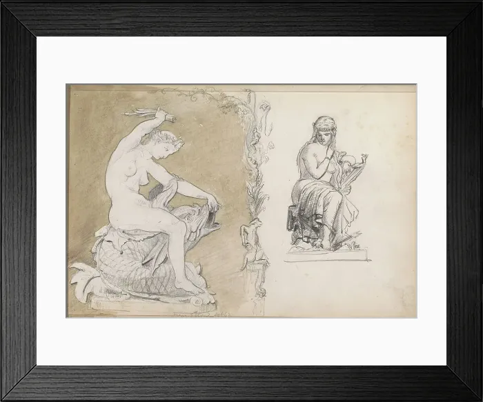 Framed Print : Two sculptures of naked women, 1863. Creator: Isaac Gosschalk Framed Print : Two sculptures of naked women, 1863. Creator: Isaac Gosschalk