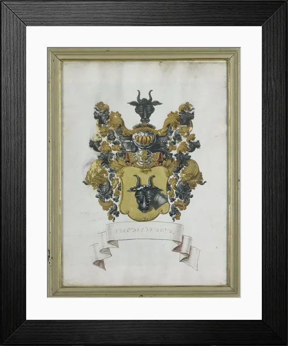 Framed Print : The coat of arms of Jacob Feitama II (1698-1774), 1725-1774. Creator: Anon Framed Print : The coat of arms of Jacob Feitama II (1698-1774), 1725-1774. Creator: Anon