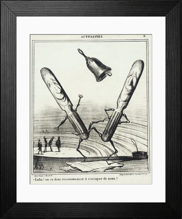 Framed Print : Enfin! On va donc recommencer à s'occuper de nous!, 1869. Creator: Honore Daumier Framed Print : Enfin! On va donc recommencer à s'occuper de nous!, 1869. Creator: Honore Daumier