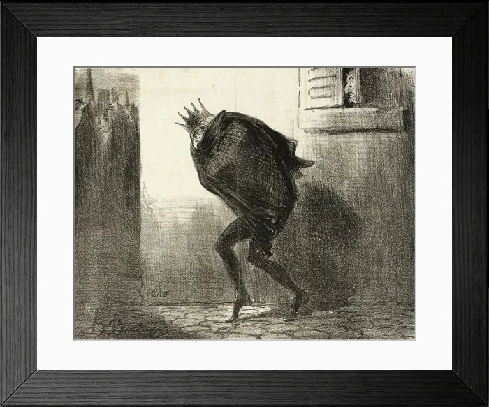 Framed Print : Rentrée nocturne de l'Electeur de Hesse dans sa bonne ville de Cassel, 1850. Creator: Honore Daumier Framed Print : Rentrée nocturne de l'Electeur de Hesse dans sa bonne ville de Cassel, 1850. Creator: Honore Daumier