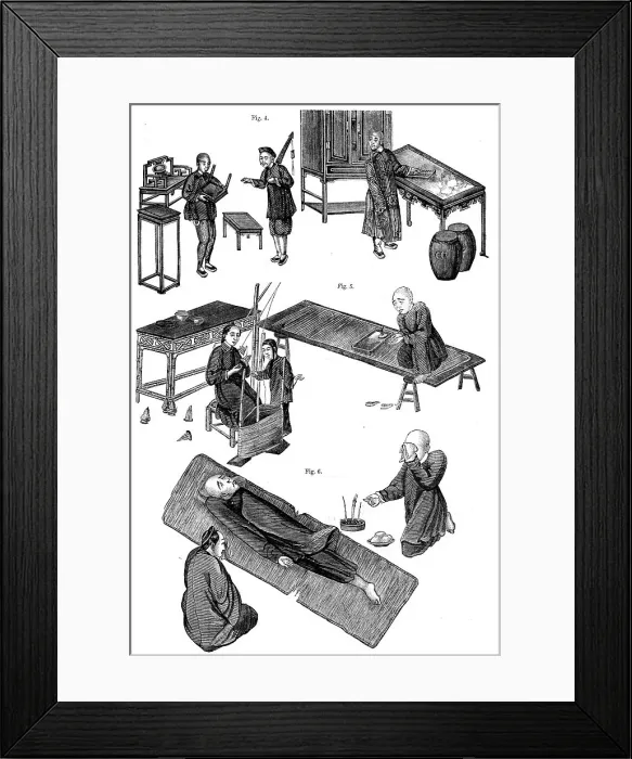 Framed Print : Opium-smoking in China - from drawings by a native artist, 1858. Creator: Unknown Framed Print : Opium-smoking in China - from drawings by a native artist, 1858. Creator: Unknown