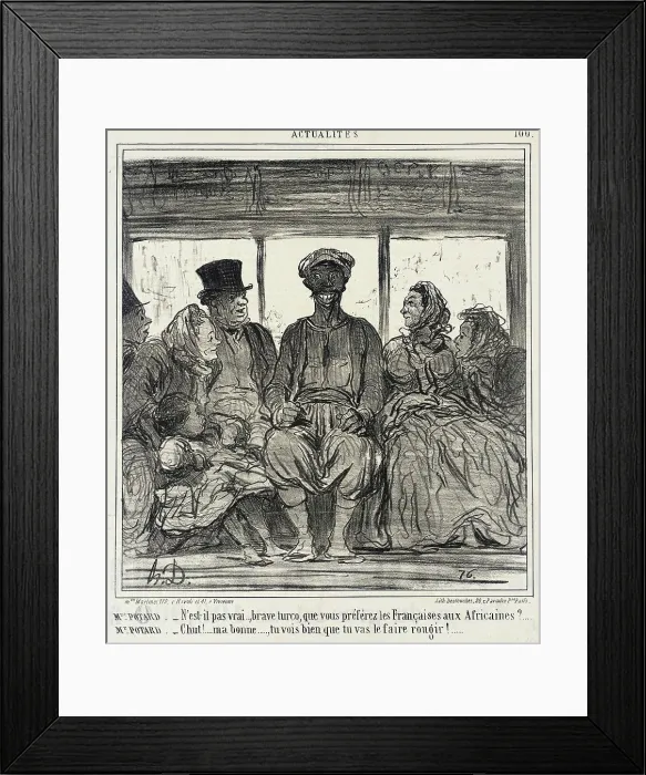 Framed Print : Mme. Potard. - N'est-il pas vrai, brave turco.. 1859. Creator: Honore Daumier Framed Print : Mme. Potard. - N'est-il pas vrai, brave turco.. 1859. Creator: Honore Daumier