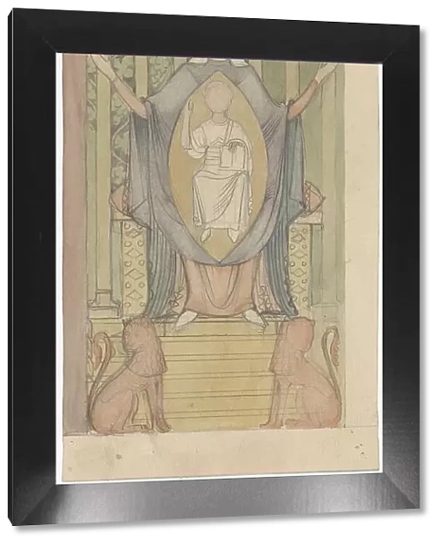Mary with Christ child, sitting on the throne of Solomon, c. 1869-c. 1925. Creator: Antoon Derkinderen