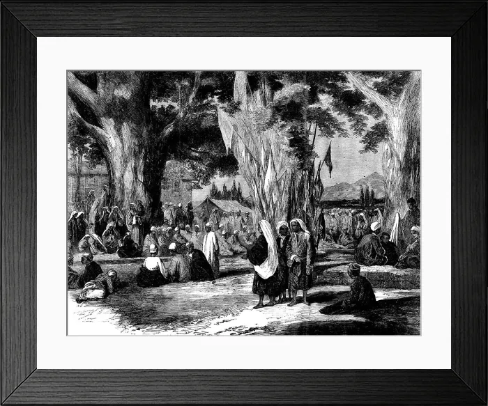 Framed Print : Hindoo Festival, Cashmere - from a photograph by W. J. Carpenter, Jun. 1858. Creator: Unknown Framed Print : Hindoo Festival, Cashmere - from a photograph by W. J. Carpenter, Jun. 1858. Creator: Unknown
