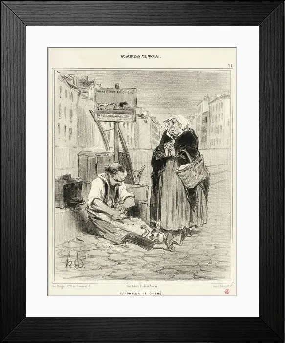 Framed Print : Le Tondeur de chiens, 1842. Creator: Honore Daumier Framed Print : Le Tondeur de chiens, 1842. Creator: Honore Daumier