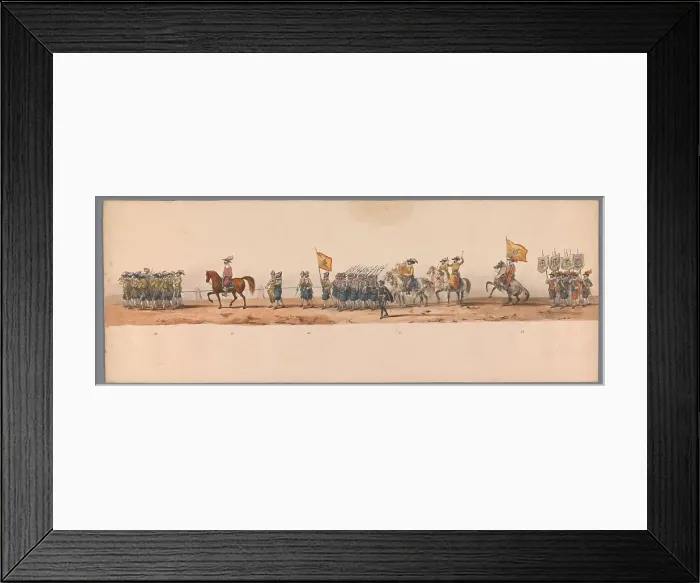 Framed Print : Historical parade at the second centenary of the Utrecht University, 1836 (plate 7), 1837. Creator: Victor Adam Framed Print : Historical parade at the second centenary of the Utrecht University, 1836 (plate 7), 1837. Creator: Victor Adam
