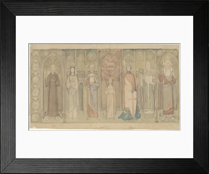 Framed Print : Design for the Tweede Bossche Wand: seven standing saints. c. 1869-c. 1925. Creator: Antoon Derkinderen Framed Print : Design for the Tweede Bossche Wand: seven standing saints. c. 1869-c. 1925. Creator: Antoon Derkinderen