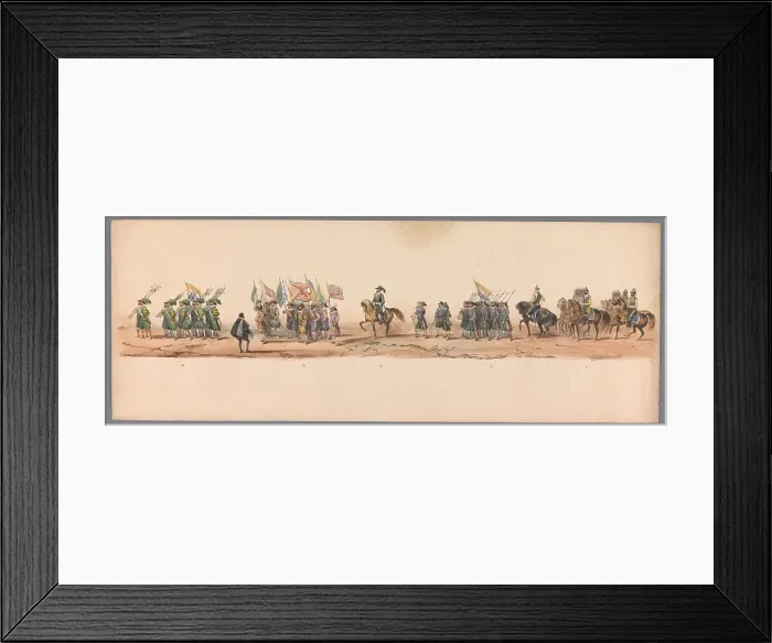 Framed Print : Historical parade at the second centenary of the Utrecht University, 1836 (plate 9), 1837. Creator: Victor Adam Framed Print : Historical parade at the second centenary of the Utrecht University, 1836 (plate 9), 1837. Creator: Victor Adam