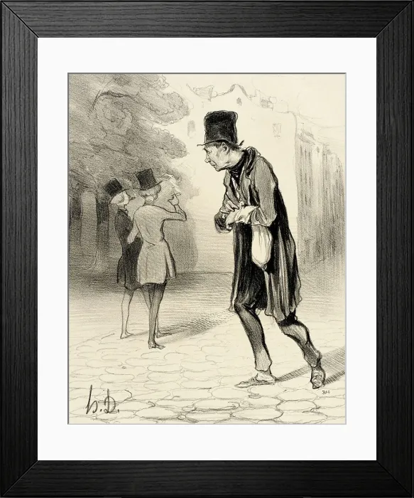 Framed Print : Le Ramasseur de Bouts de Cigares, 1841. Creator: Honore Daumier Framed Print : Le Ramasseur de Bouts de Cigares, 1841. Creator: Honore Daumier