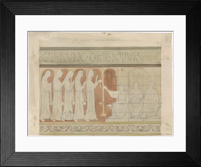 Framed Print : The five foolish virgins ask for oil, c. 1869-c. 1925. Creator: Antoon Derkinderen Framed Print : The five foolish virgins ask for oil, c. 1869-c. 1925. Creator: Antoon Derkinderen