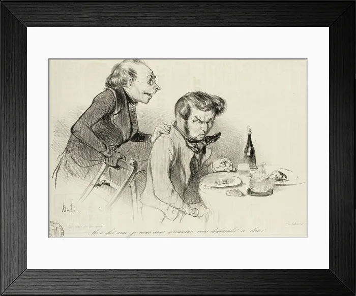 Framed Print : Mon cher ami, je viens sans cérémonie.. 1838. Creator: Honore Daumier Framed Print : Mon cher ami, je viens sans cérémonie.. 1838. Creator: Honore Daumier