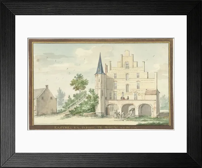 Framed Print : The Castle and School in Wouw, 1741. Creator: Aert Schouman Framed Print : The Castle and School in Wouw, 1741. Creator: Aert Schouman