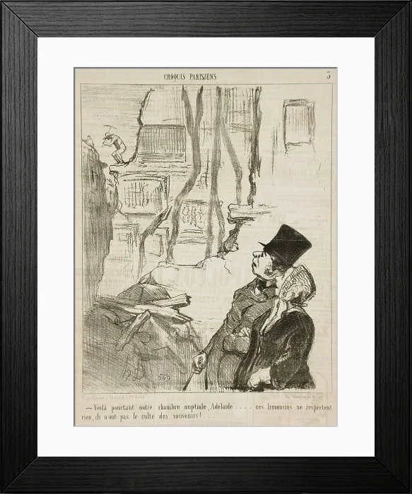 Framed Print : Voilà pourtant notre chambre nuptiale.. 1853. Creator: Honore Daumier Framed Print : Voilà pourtant notre chambre nuptiale.. 1853. Creator: Honore Daumier