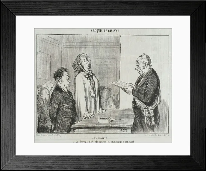 Framed Print : À la Mairie.. 1854. Creator: Honore Daumier Framed Print : À la Mairie.. 1854. Creator: Honore Daumier