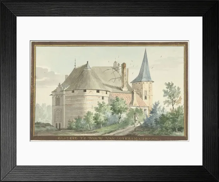 Framed Print : The castle in Wouw, 1741. Creator: Aert Schouman Framed Print : The castle in Wouw, 1741. Creator: Aert Schouman