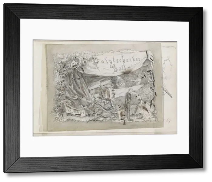 Framed Print : Invitation to a party, 1861. Creator: Isaac Gosschalk Framed Print : Invitation to a party, 1861. Creator: Isaac Gosschalk