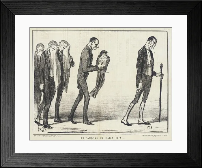 Framed Print : Les Garçons en habit noir, 1855. Creator: Honore Daumier Framed Print : Les Garçons en habit noir, 1855. Creator: Honore Daumier