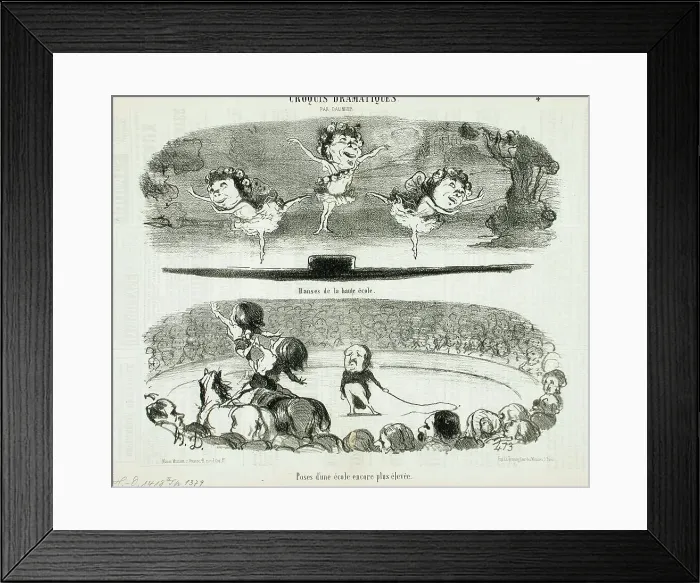 Framed Print : Danses de la haute école - Poses d'une école... 1853. Creator: Honore Daumier Framed Print : Danses de la haute école - Poses d'une école... 1853. Creator: Honore Daumier