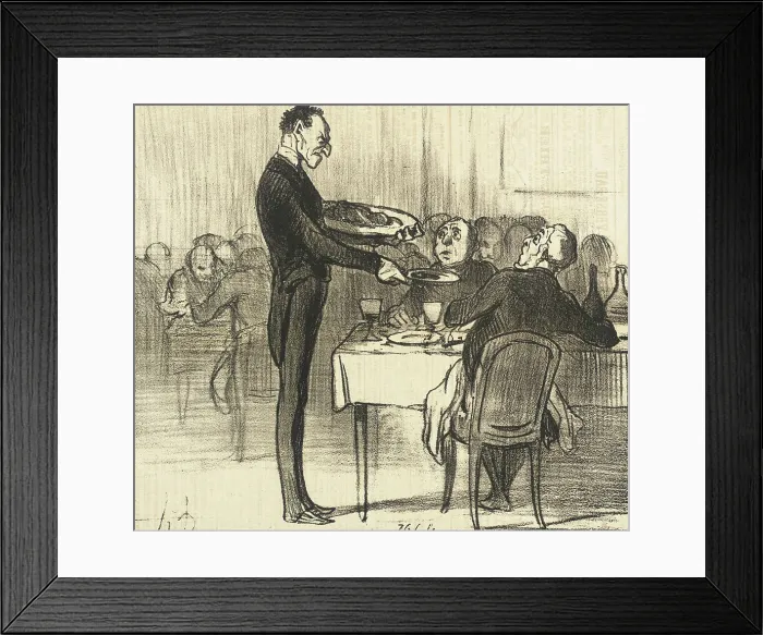Framed Print : Monsieur veut-il des crêpes?.. 1855. Creator: Honore Daumier Framed Print : Monsieur veut-il des crêpes?.. 1855. Creator: Honore Daumier