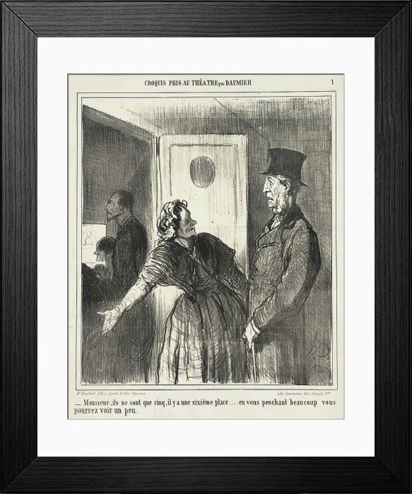 Framed Print : Monsieur, ils ne sont que cinq.. 1864. Creator: Honore Daumier Framed Print : Monsieur, ils ne sont que cinq.. 1864. Creator: Honore Daumier