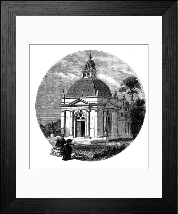 Framed Print : Mausoleum in Memory of Assheton Smith, Esq. at Tedworth, Wilts, 1858. Creator: Harvey Orrin Smith Framed Print : Mausoleum in Memory of Assheton Smith, Esq. at Tedworth, Wilts, 1858. Creator: Harvey Orrin Smith