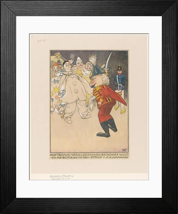 Framed Print : Nutcracker brandishes his sabre in front of a group of dolls, 1898. Creator: Willem Wenckebach Framed Print : Nutcracker brandishes his sabre in front of a group of dolls, 1898. Creator: Willem Wenckebach